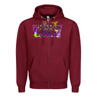Burgundy Pharmacy Tech Zipper Hoodie - HowdyJamesFarm