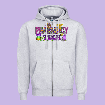 Pharmacy Tech Zipper Hoodie Designed By Howdyjamesfarm