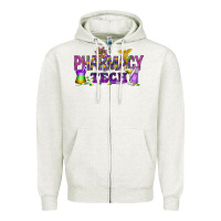 Oatmeal Heather Pharmacy Tech Zipper Hoodie - HowdyJamesFarm