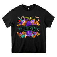 Black halloween nurse pumpkin Heavy Core Tee - NancyCooperArtShop