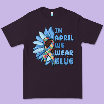 In April We Wear Blue Premium Tee Designed By Maliassmallbusiness