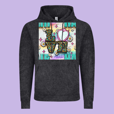 Leopard Love Hair And Mirror With Daisy Seamless Pattern Bbs Vintage Hoodie Designed By Bundleandbundleshop