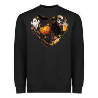 Black Halloween Heart Heavyweight Sweatshirt - texasbilliewilder