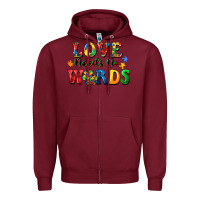 Burgundy Love needs no words Zipper Hoodie - CowGirlArtShop