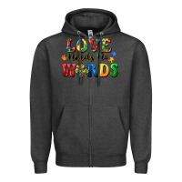 Charcoal Heather Love needs no words Zipper Hoodie - CowGirlArtShop