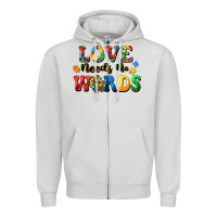 Dove Grey Love needs no words Zipper Hoodie - CowGirlArtShop