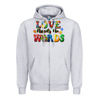 Heather Grey Love needs no words Zipper Hoodie - CowGirlArtShop