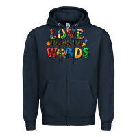 Navy Love needs no words Zipper Hoodie - CowGirlArtShop