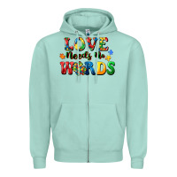 Seafoam Love needs no words Zipper Hoodie - CowGirlArtShop