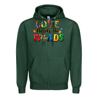 Sports Green Love needs no words Zipper Hoodie - CowGirlArtShop