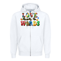 White Love needs no words Zipper Hoodie - CowGirlArtShop