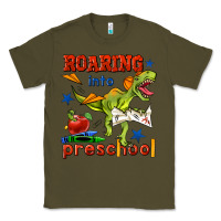 Army Green roaring into preschool Classic Tee - BundleAndBundleShop