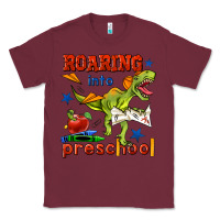 Burgundy roaring into preschool Classic Tee - BundleAndBundleShop