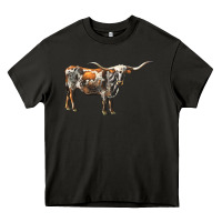 Asphalt Texas Longhorn Cow Heavy Core Tee - LillyAllenDesigns