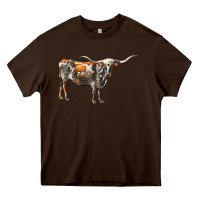 Chocolate Brown Texas Longhorn Cow Heavy Core Tee - LillyAllenDesigns
