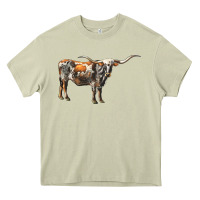 Mossy Texas Longhorn Cow Heavy Core Tee - LillyAllenDesigns