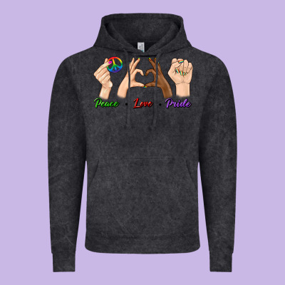 Peace Love Pride Vintage Hoodie Designed By Bundleandbundleshop