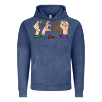 Vintage Denim Peace Love Pride Vintage Hoodie - BundleAndBundleShop