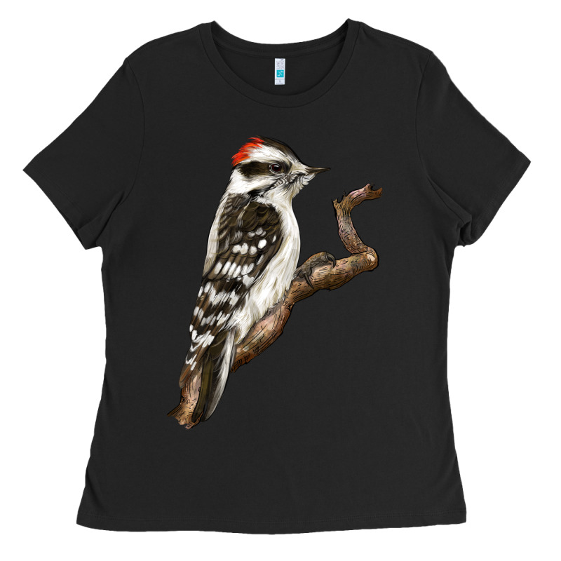 Downy Woodpecker Ladies Tee by LillyAllenDesigns | Teevron