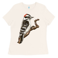 Bone Downy Woodpecker Ladies Tee - LillyAllenDesigns