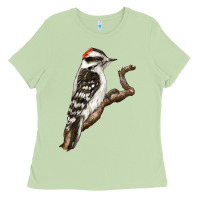 Matcha Downy Woodpecker Ladies Tee - LillyAllenDesigns