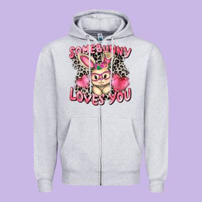 Somebunny Loves You Easter Day Zipper Hoodie Designed By Cowgirlartshop