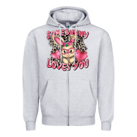 Heather Grey Somebunny loves you Easter Day Zipper Hoodie - CowGirlArtShop