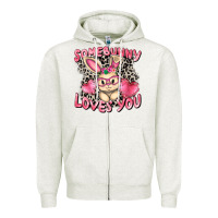 Oatmeal Heather Somebunny loves you Easter Day Zipper Hoodie - CowGirlArtShop