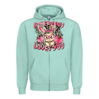 Seafoam Somebunny loves you Easter Day Zipper Hoodie - CowGirlArtShop