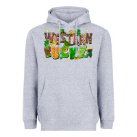 Heather Grey western lucky St. Patricks Day Heavyweight Hoodie - FaDigitalArtStudio