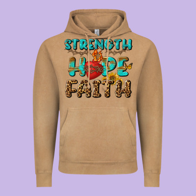Strength Hope Faith Vintage Hoodie Designed By Bundleandbundleshop