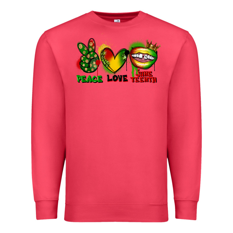 Peace Love Juneteenth Premium Sweatshirt by FaDigitalArtStudio | Teevron
