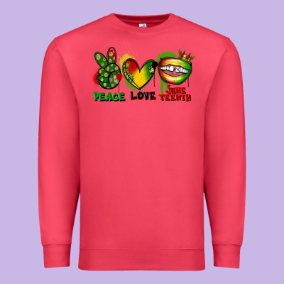 Peace Love Juneteenth Premium Sweatshirt Designed By Fadigitalartstudio