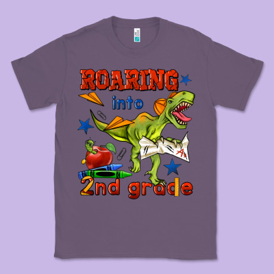 Roaring Into 2nd Grade Classic Tee Designed By Bundleandbundleshop