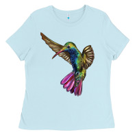 Baby Blue Broad Billed Hummingbird Ladies Tee - LillyAllenDesigns