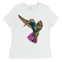 White Broad Billed Hummingbird Ladies Tee - LillyAllenDesigns
