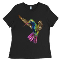 Black Broad Billed Hummingbird Ladies Tee - LillyAllenDesigns
