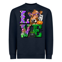Navy love cow halloween tbw Heavyweight Sweatshirt - texasbilliewilder