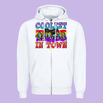 Coolest Queer In Town Zipper Hoodie Designed By Cowgirlartshop