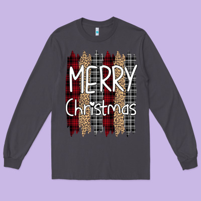 Merry Christmas Leopard Long Sleeve Tee Designed By Bettercallsaul