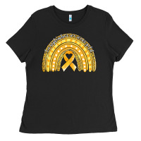Childhood Cancer Awareness Rainbow (1) Ladies Tee | Teevron