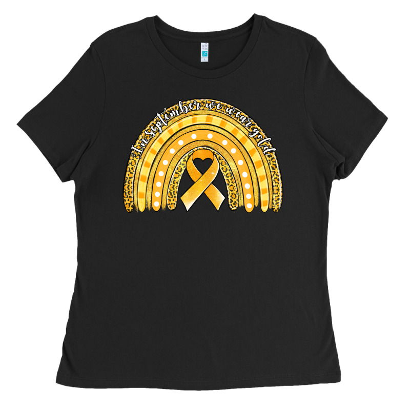 Childhood Cancer Awareness Rainbow (1) Ladies Tee by Jasminsmagicworld | Teevron