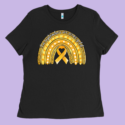 Childhood Cancer Awareness Rainbow (1) Ladies Tee Designed By Jasminsmagicworld