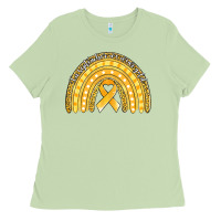 Matcha childhood cancer awareness rainbow (1) Ladies Tee - Jasminsmagicworld