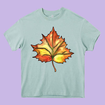 Withered Leaf Heavy Core Tee Designed By Barkaloodesign