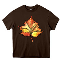 Chocolate Brown withered leaf Heavy Core Tee - BarkalooDesign