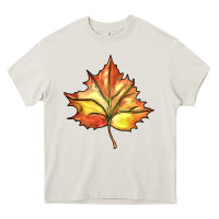 Cream withered leaf Heavy Core Tee - BarkalooDesign