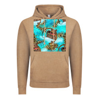 Vintage Coffee Mama Bear Hunting Fish With Leopard Seamless Pattern Vintage Hoodie - BundleAndBundleShop