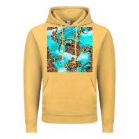 Vintage Mustard Mama Bear Hunting Fish With Leopard Seamless Pattern Vintage Hoodie - BundleAndBundleShop