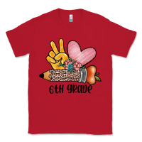 Red peace love 6th grade Classic Tee - JahusDesignShop